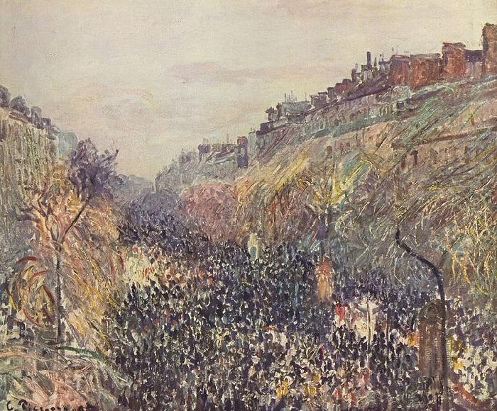 Camille Pissarro Faschingsdienstag auf dem Boulevard Montmartre bei Sonnenuntergang oil painting image